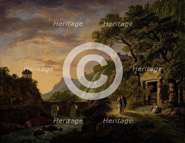 Arcadian landscape with setting sun, 1792-1809. Creator: Daniel Dupré.