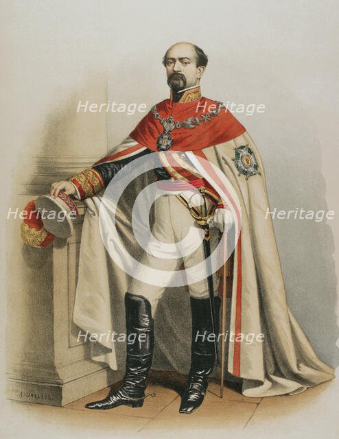 General Manuel Pavía y Lacy (1814-1896) wearing the Grand Cross of the Royal and Military..., 1865.  Creator: Unknown.