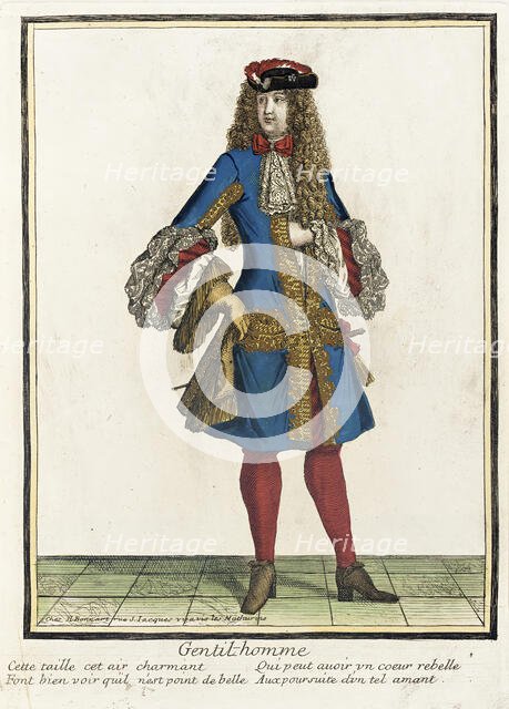 Recueil des modes de la cour de France, 'Gentil-homme', Bound 1703-1704. Creator: Henri Bonnart.