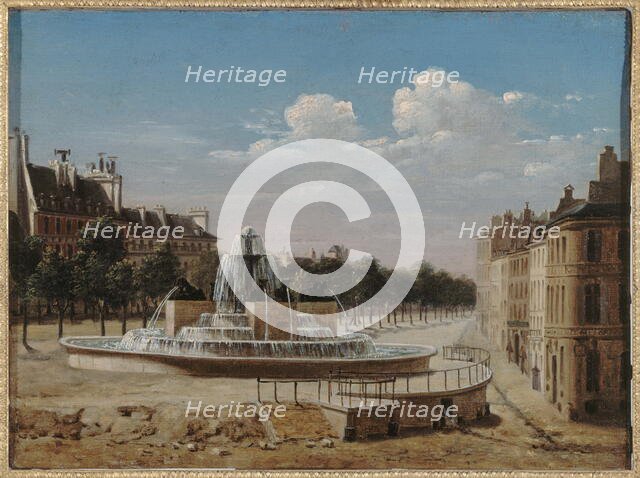 The fountain at Chateau d'eau, Boulevard de Bondy, around 1820, c1820. Creator: Unknown.