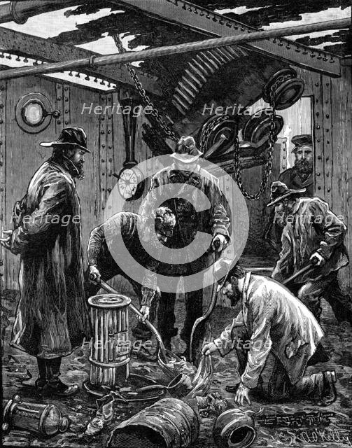 The steerage of the steamer Solway, at Kingstown, after the fire on board, 1881. Creator: Unknown.