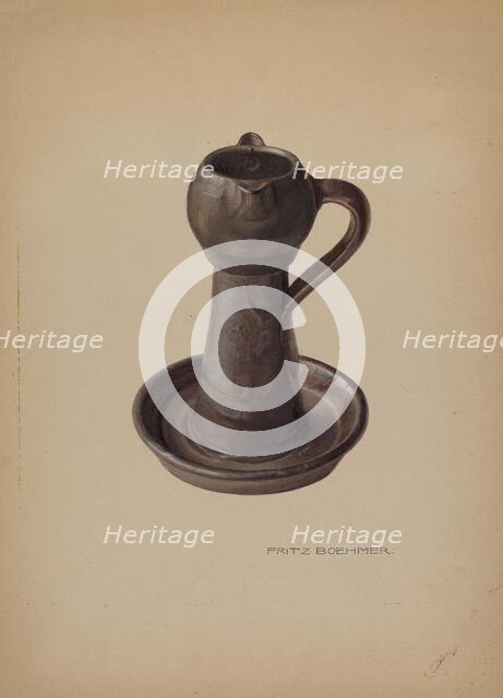 Pottery Lamp, c. 1938. Creator: Fritz Boehmer.