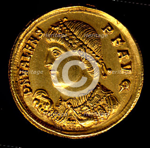 Gold Solidus of Valens (364-78), Byzantine, 364-378. Creator: Unknown.