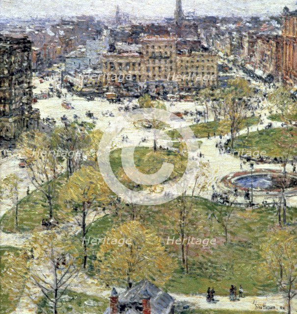 'Union Square in Spring', 1896. Artist: Frederick Childe Hassam