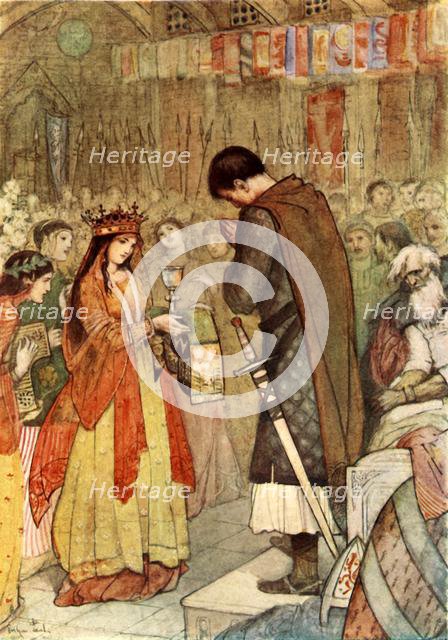 'Parzival prays for Guidance', 1919. Creator: Evelyn Paul.