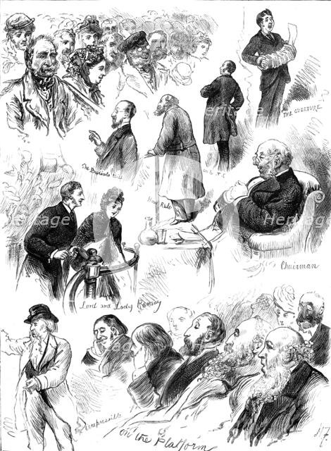 Sketches at the Liverpool Election: a ward meeting, 1880. Creator: Unknown.