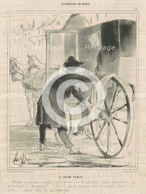 Le groom public, 19th century. Creator: Honore Daumier.