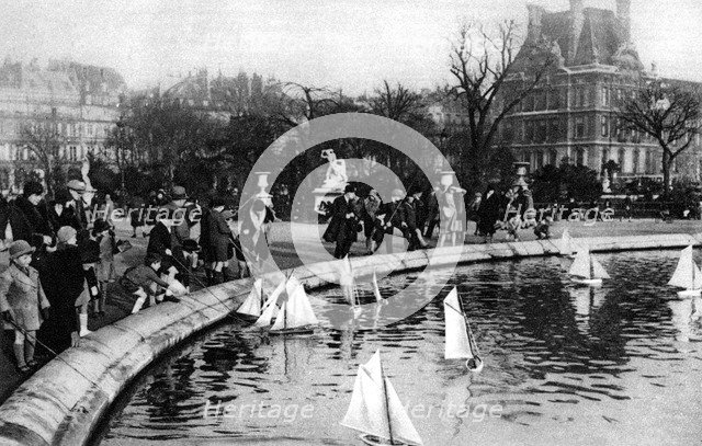 Toy boats at the Tuileries Gardens, Paris, 1931.Artist: Ernest Flammarion
