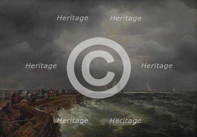 Harbour piece, (1859?). Creator: August Piepenhagen.