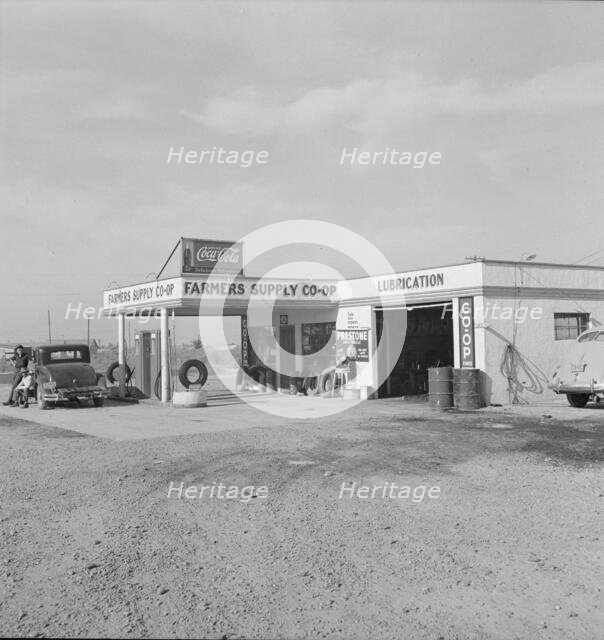 Farmers' supply co-op established in 1936, Nyssa, Malheur County, Oregon, 1939. Creator: Dorothea Lange.