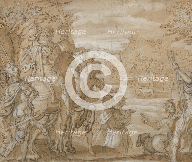 A Hunting Party, ca. 1555-65. Creator: Joannes Stradanus.