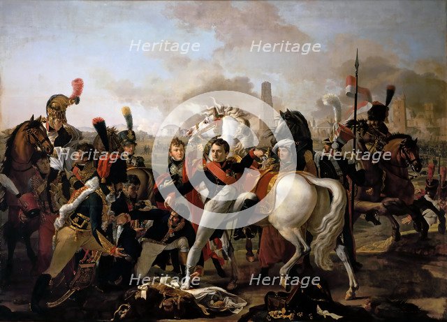 Napoleon wounded before Ratisbon, April 23, 1809. Artist: Gautherot, Claude (1769-1825)