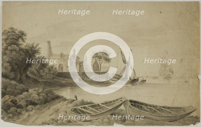 Small Dutch Port with Shipping, n.d. Creator: Unknown.