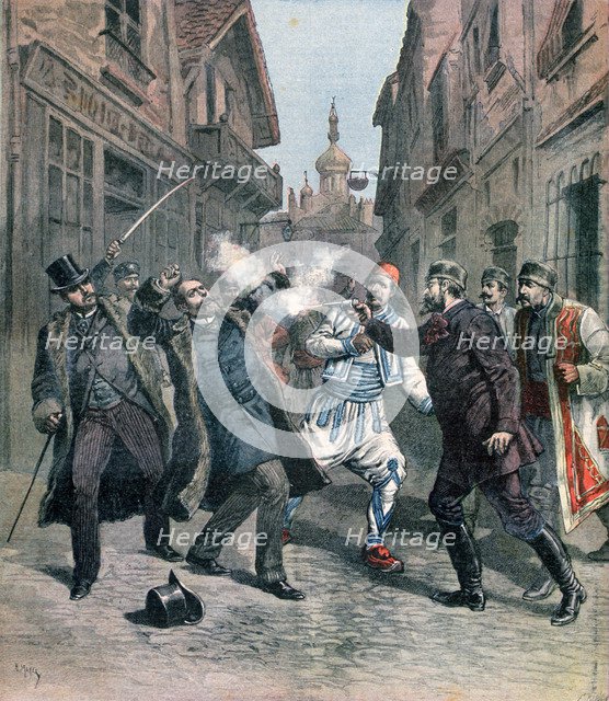 Assasination of M Beltchef in the presence of Mr Stambouloff, Bulgaria, 1891. Creator: Henri Meyer.