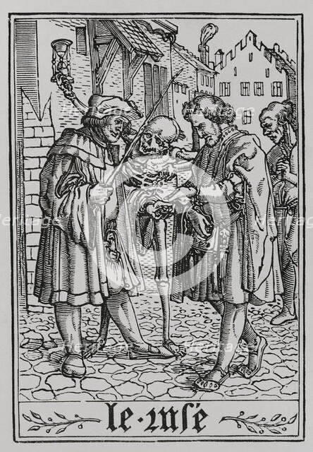 The Lawyer from "The Dance of Death", 1538, (1877).  Creator: Unknown.