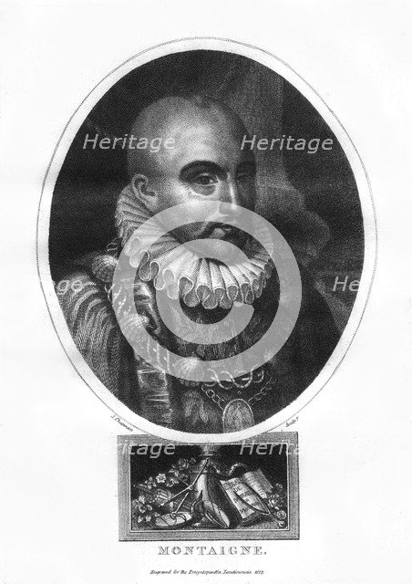 Michel Eyquem de Montaigne, French writer, 1817.Artist: J Chapman