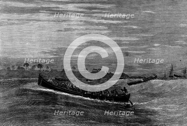 Surf-boat for landing troops on the Gold Coast, 1873. Creator: Unknown.
