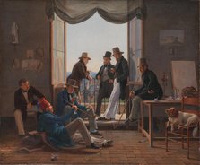 A Group of Danish Artists in Rome, 1837. Creator: Constantin Hansen.