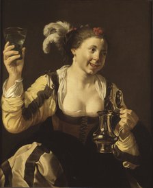 A Girl Holding a Glass (Taste. From the Series The Five Senses), 1620s.