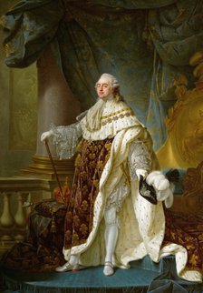 Portrait of the King Louis XVI (1754-1793) in his Coronation Robes, 1779. Artist: Callet, Antoine-François (1741–1823)