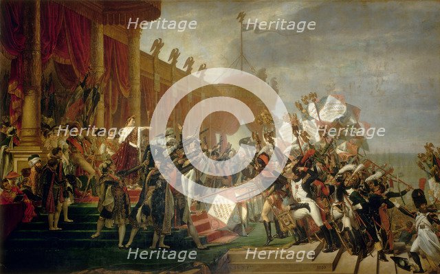 The Army takes an Oath to the Emperor after the Distribution of Eagles, 5 December 1804, 1810. Artist: David, Jacques Louis (1748-1825)
