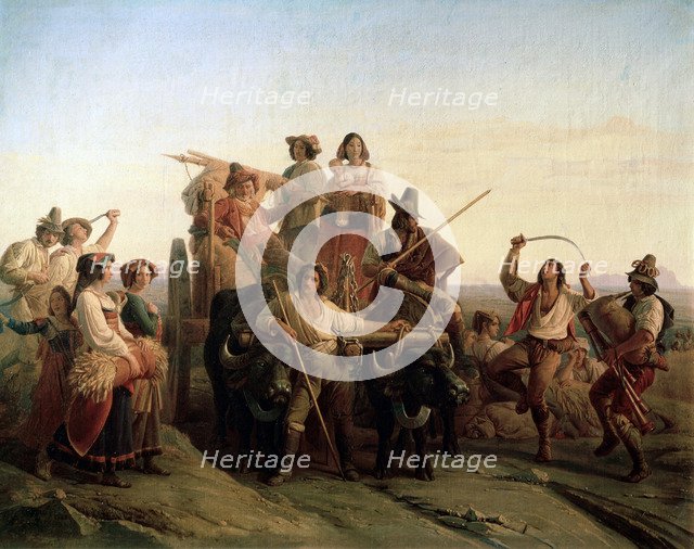'The Arrival of the Harvesters in the Pontine Marshes', 1833. Artist: Louis Léopold Robert
