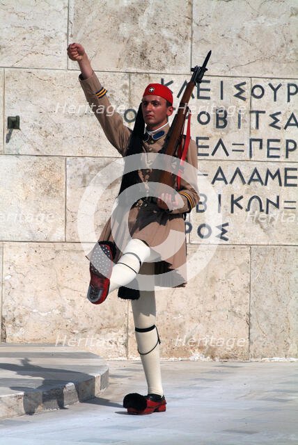 Parliament and Changing of the Guard, Athens, Greece, 2003. Creator: Ethel Davies.
