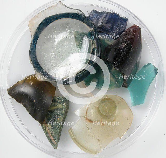 Glass Fragments, Coptic, 4th-7th century. Creator: Unknown.