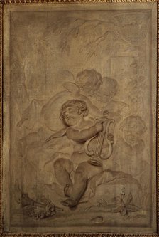 Boiserie de l'hôtel Helvétius. Le Poète : quatre amours dont l'un joue de la lyre, c1744-1818. Creator: Piat Joseph Sauvage.