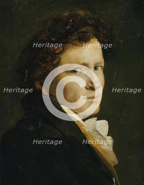 Bust portrait of a young man, undated. (c1800s). Creator: Philipp Otto Runge.
