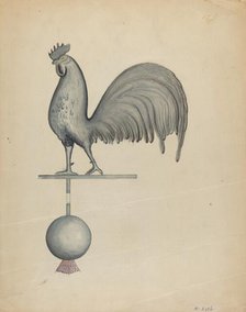 Weather Vane - Iron Rooster, c. 1937. Creator: Albert Eyth.