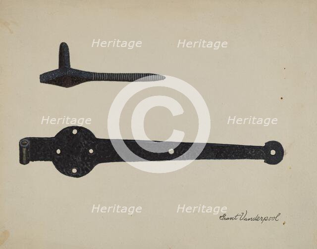 Hardware (Hinge), 1935/1942. Creator: Grant Vanderpool.