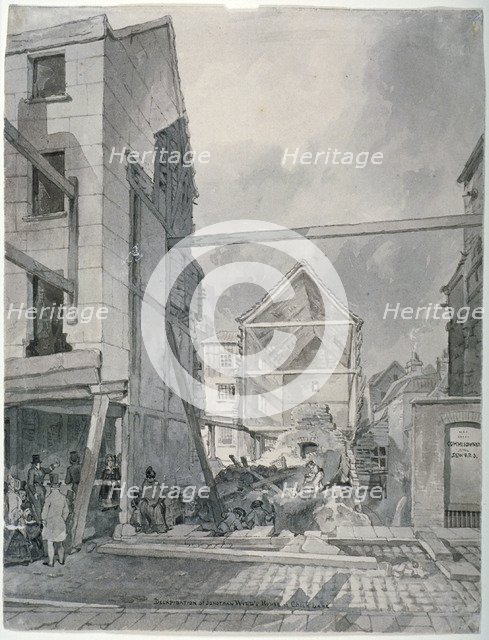 Chick Lane, City of London, 1825. Creator: Robert Blemmell Schnebbelie.