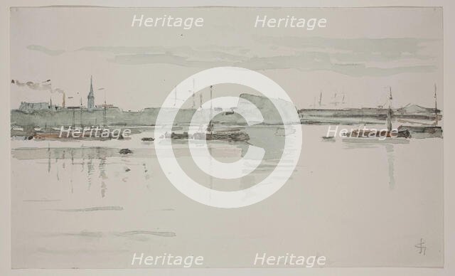 The Maas near Rotterdam, c1860-1920. Creator: Carel Nicolaas Storm.