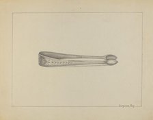 Silver Sugar Tongs, c. 1936. Creator: Suzanne Roy.