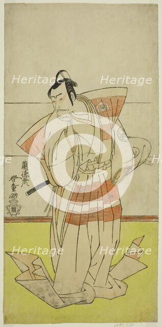 The Actor Nakamura Nakazo I as Kudo Suketsune in the Play Edo no Fuji Wakayagi Soga..., c. 1789. Creator: Rantokusai Shundo.