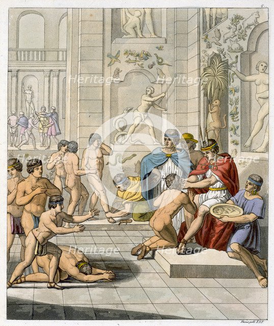 Ceremony in the Inca capital of Cuzco, Peru, c1820-1839. Artist: Jules Ferrario