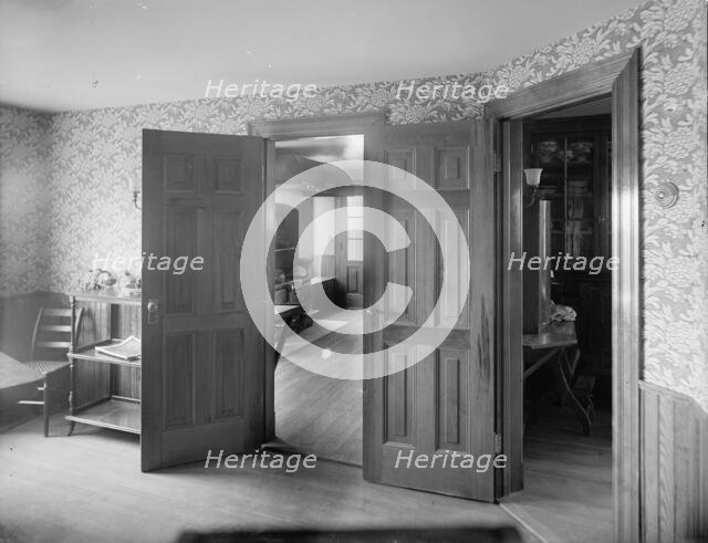Looking into kitchen, probably in clubhouse, New York City, between 1900 and 1910. Creator: Unknown.