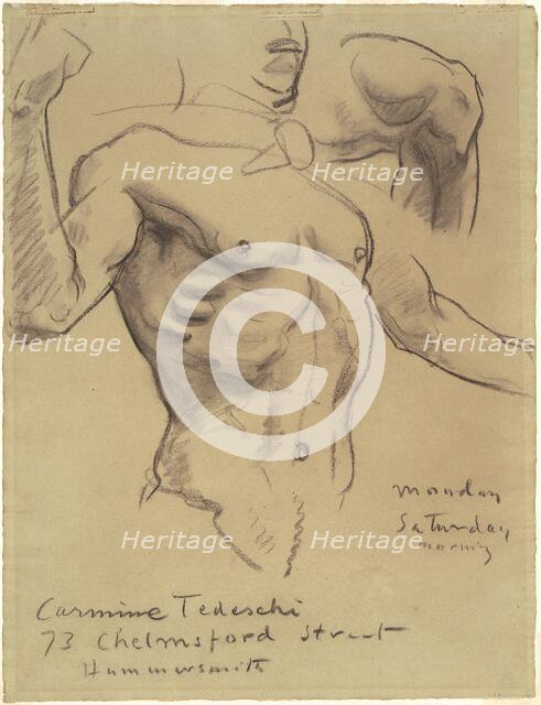 Study of the Resurrection for "Fifteen Mysteries of the Rosary", 1903-1916. Creator: John Singer Sargent.