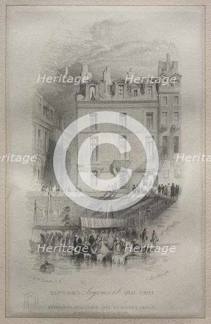 Napoleon's Logement, Quai Conti, 1835. Creator: John Horsburgh (British, 1791-1869).