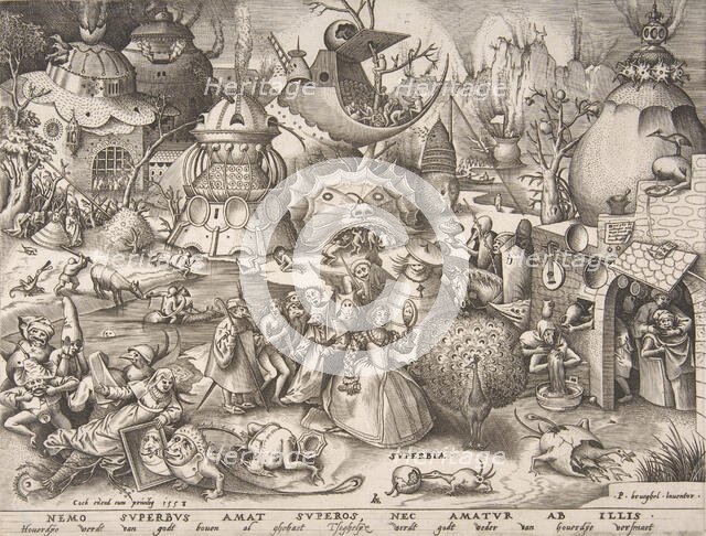 Pride (Superbia), from the series The Seven Deadly Sins, 1558. Creator: Pieter van der Heyden.