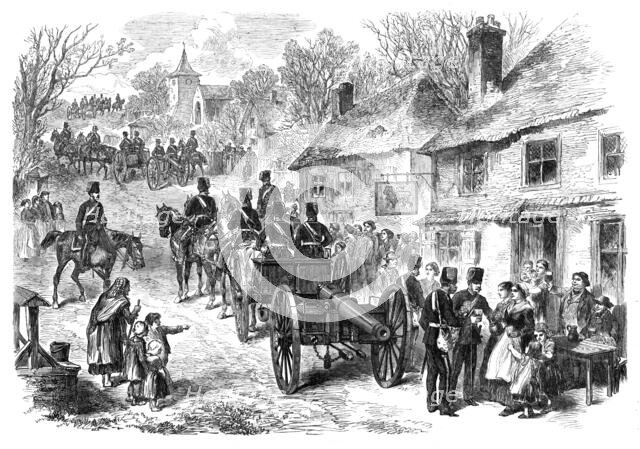The Easter Volunteer Review: the 1st Middlesex Artillery on the march from London to Brighton, 1870. Creator: Unknown.