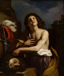 David with the Head of Goliath, c. 1650. Artist: Guercino (1591-1666)