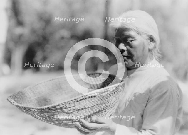 Sifting basket-southern Miwok, c1924. Creator: Edward Sheriff Curtis.