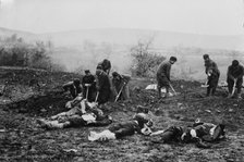 Burying dead at Tchataldja #3, between c1910 and c1915. Creator: Bain News Service.