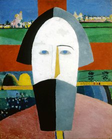 'Head of a Peasant', 1928-1932.  Artist: Kazimir Malevich