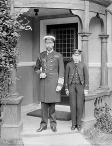 The Prince of Wales and Prince Edward at the Royal Naval College, Osborne, Isle of Wight, 1908. Creator: Kirk & Sons of Cowes.