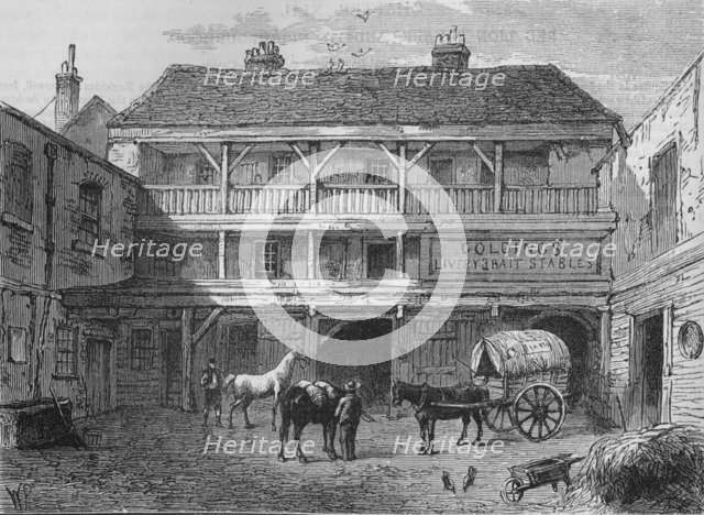 The Old Black Bull Inn, Gray's Inn Lane, London, c1800 (1878). Artist: Unknown.