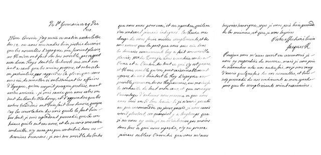Letter by James Francis Edward Stuart (the 'Old Pretender') to the Duc de Vendome, 1710 (1865).Artist: Frederick George Netherclift