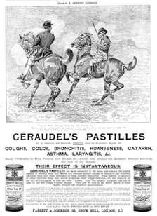 Advertisement for Géraudel's Pastilles, 1895. Creator: Alfred Chantrey Corbould.